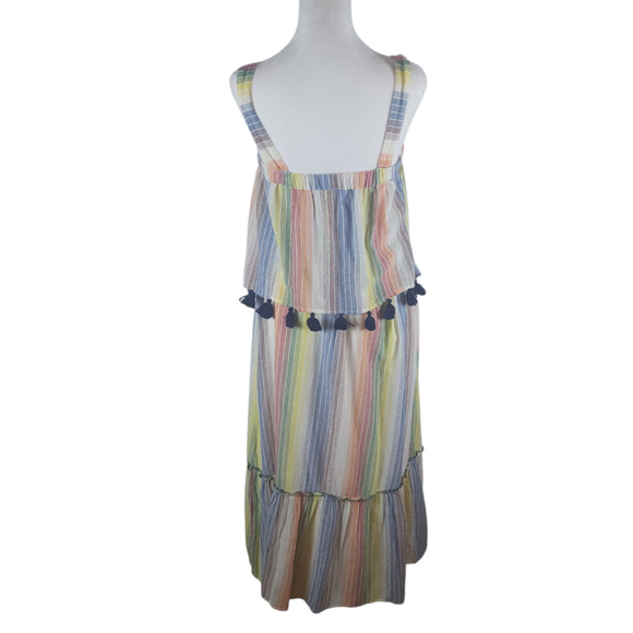 NWT THHL Multicolor Striped Tassel Maxi Sundress Raffle Size Medium - Picture 4 of 7